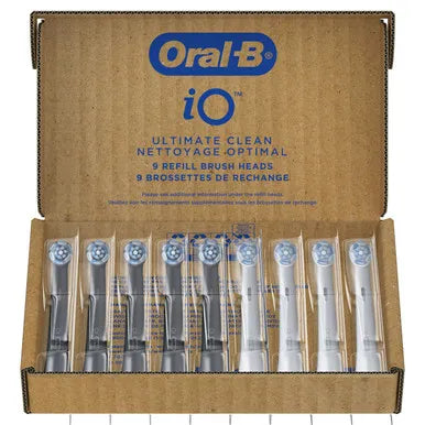 Oral-B iO Ultimate Clean Replacement Brush Heads, 9-Count