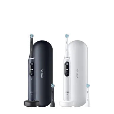 Oral-B iO Series 7 Twin Pack, Black Onyx and White Alabaster